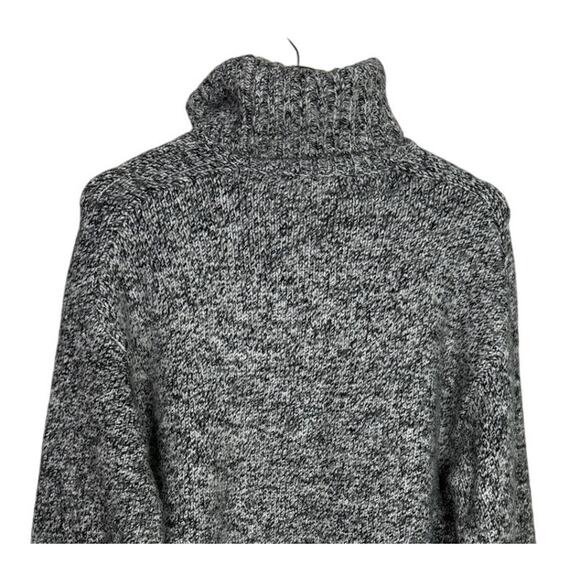 Zara Alpaca Wool Long Sleeve High Turtleneck Speckled Sweater Ribbed Hem S Grey - Picture 6 of 16